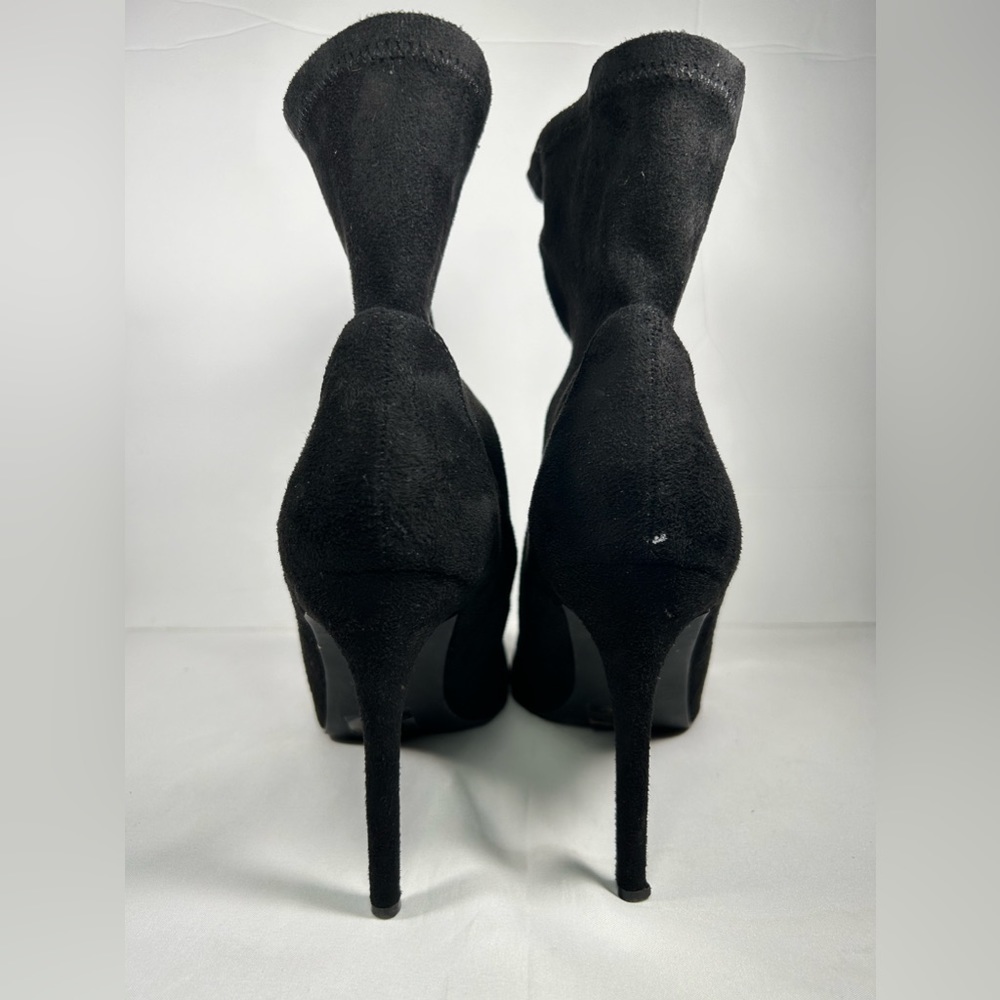 Badgley Mischka Mark + James Sock Boots Womens Black High Heel Pull On Sz 9 - Picture 6 of 11